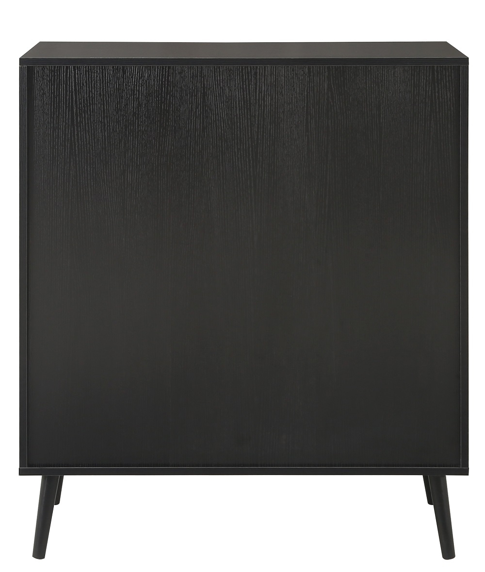 Product photograph of Birlea Croxley Oak And Black 5 Drawer Rattan Chest from Choice Furniture Superstore.